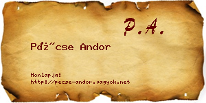 Pécse Andor névjegykártya
